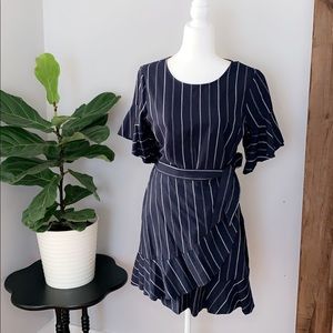 Blue wrap dress